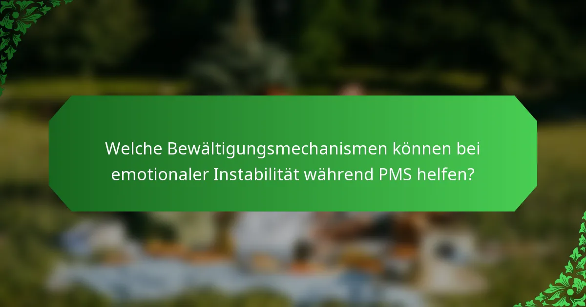 Welche Bewältigungsmechanismen können bei emotionaler Instabilität während PMS helfen?