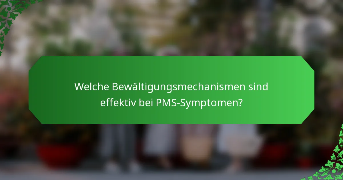 Welche Bewältigungsmechanismen sind effektiv bei PMS-Symptomen?