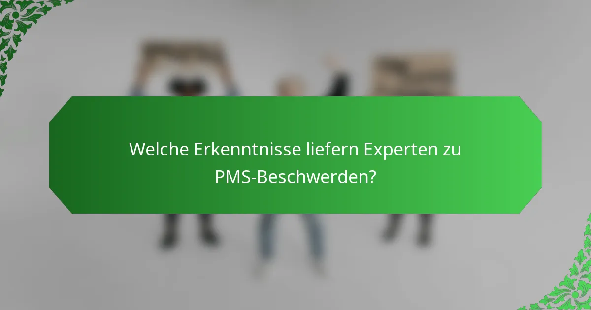 Welche Erkenntnisse liefern Experten zu PMS-Beschwerden?