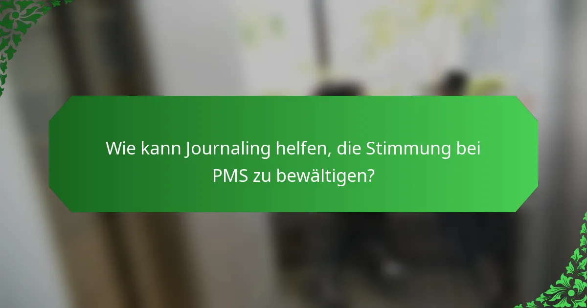 Wie kann Journaling helfen, die Stimmung bei PMS zu bewältigen?